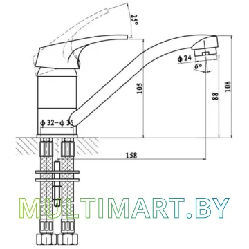 Смеситель Gross Aqua Base 3210258C-G0109 картинка 2